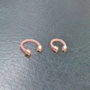 Flesh-colored Round Nose Ring / 1.2x10x3mm