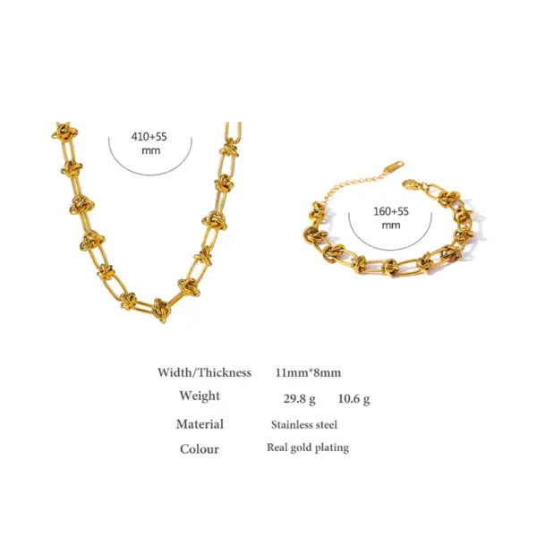 Wholesale Jewelry Fashion Solid Color 304 Stainless Steel 18K Gold Plated Plating Stainless Steel Jewelry Sets