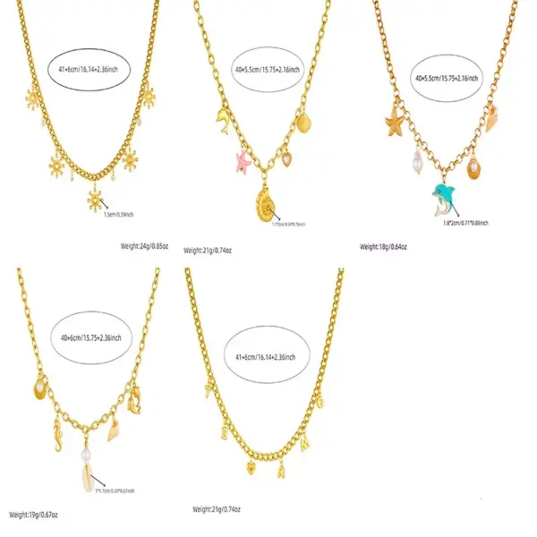 Wholesale Jewelry Vacation Simple Style Dolphin 304 Stainless Steel Plating Necklace Cable Chain