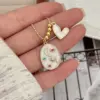Wholesale Jewelry Simple Style Classic Style Star Heart Shape Copper Zircon 18K Gold Plated Multi Charms Pendant Necklace