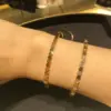 Wholesale Fashion Geometric Titanium Steel Zircon Bangle
