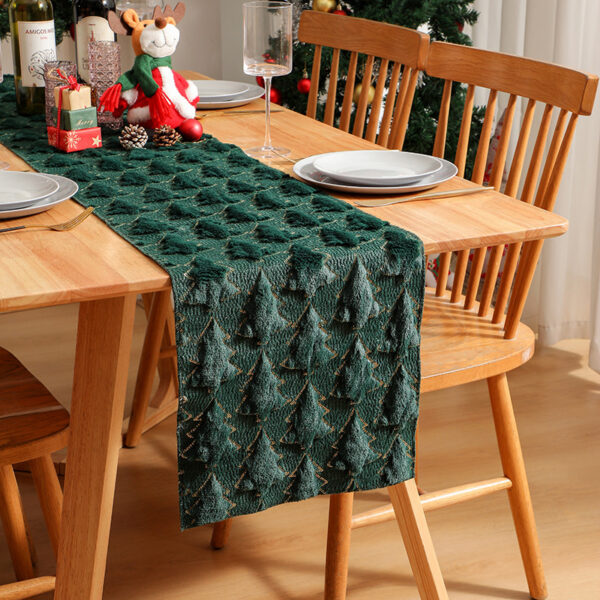 Wholesale Christmas Quilted Sequin Three-Dimensional Table Flag Tablecloth Christmas Party Decoration Shopping Mall Layout Tablecloth