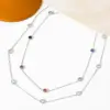 Wholesale Fashion Round Stainless Steel Titanium Steel Plating Inlay Zircon Necklace