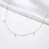 Wholesale PVD Coated Real Gold Plated Triangle Square Water Droplets 201 Stainless Steel Fairy Style Simple Style Waterproof Non Tarnish 201 Stainless Steel Necklace
