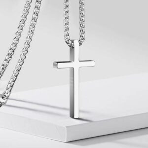 70cm smooth cross stainless steel titanium steel chain