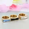 Wholesale 1 Piece Fashion Square Stainless Steel Plating Glass Rings
