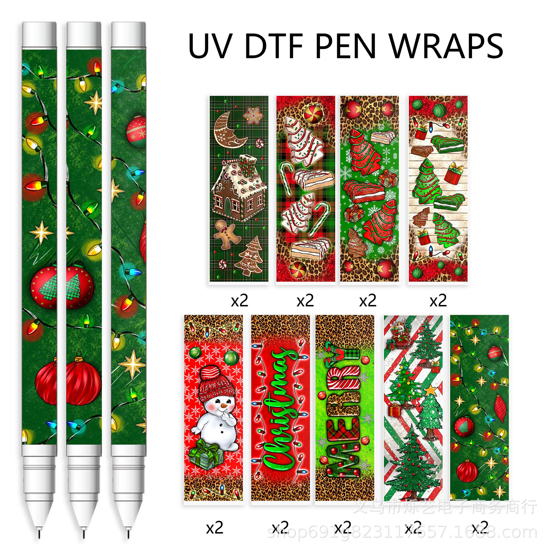 Wholesale Autism Christmas suit UV DTF Transfer Crystal Pen Sticker