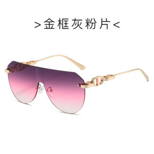 Gold framed gray powder flakes