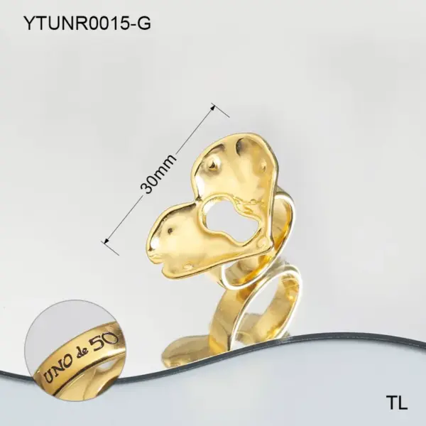 304 Stainless Steel Circle PVD Coated Stone-Free Real Gold Plated Simple Style Waterproof Non Tarnish Plating Rings