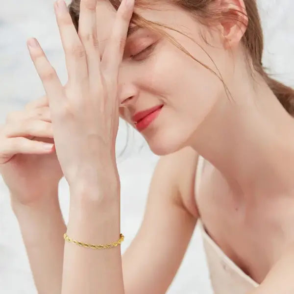 Wholesale Fashion Twist 201 Stainless Steel Stainless Steel Bracelets In Bulk