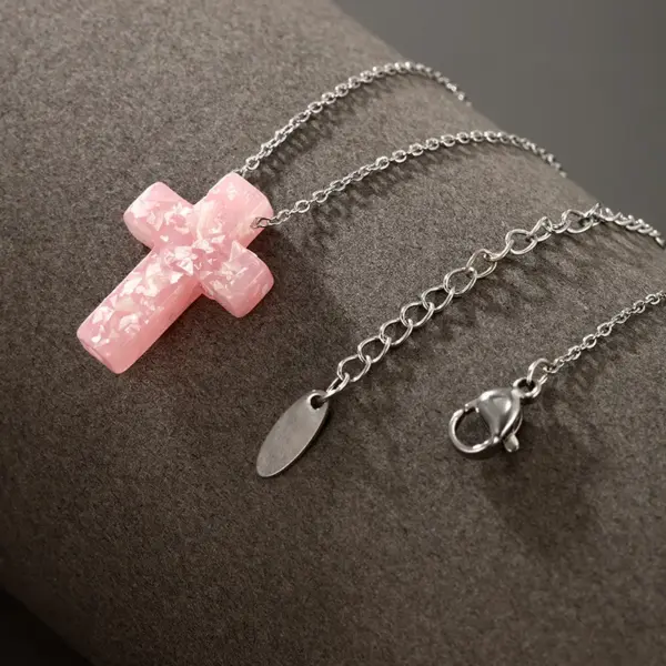 Wholesale 304 Stainless Steel Plastic XUPING Simple Style Hexagram Cross Pendant Necklace