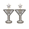 Wholesale New Year Wine Glass Earrings Five-pointed Star Hat Earrings