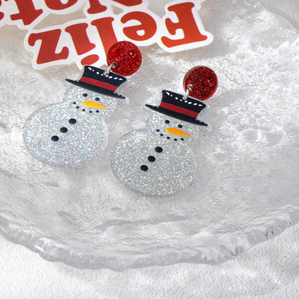 oly-54c689322e6cc6e69c278c733f714da3 Wholesale Fine Flash Cartoon Cute Christmas Snowman Acrylic Earrings Fun Creative