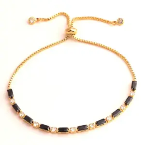 Black Stretch Bracelet / 18K