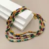 Wholesale Jewelry Fashion Geometric 304 Stainless Steel Natural Stone Haematite Natural Stone Beads Gold Plated Plating Stainless Steel Necklaces