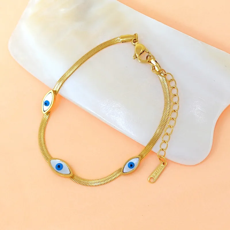 Wholesale Classic Style Devil's Eye Titanium Steel Plating Gold Plated Bracelets