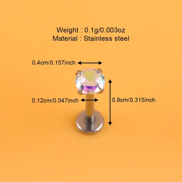 1 Piece Lip Rings Simple Style Classic Style Shiny Round Heart Shape 316L Stainless Steel Waterproof Non Tarnish Surgical Steel Non-Electroplating Lip Rings