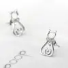 Wholesale Fashion Cute Hollow Inlaid Zircon Cat Copper Earrings Wholesale