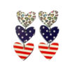Wholesale Cross-border European and American Independence Day Acrylic Earrings US Flag Love Five-pointed Star Striped Leopard Print Earrings