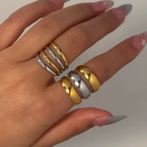 Wholesale Jewelry Sexy Rock Simple Style Geometric 304 Stainless Steel 18K Gold Plated Plating Open Rings