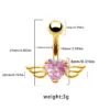Wholesale 1 Piece Belly Rings Casual Simple Style Heart Shape Wings 316L Stainless Steel Alloy Waterproof Non Tarnish Surgical Steel Zircon Plated Gold Plated Silver Plated