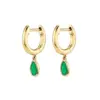 Wholesale 1 Pair IG Style Water Droplets Inlay Copper Zircon Gold Plated Drop Earrings