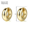 Wholesale European and American cross-border new fashion thick cylindrical round tube hollow ear clip earrings simple plated 18K earless ear bone clip