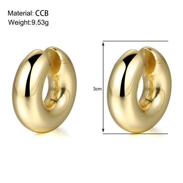 Wholesale European and American cross-border new fashion thick cylindrical round tube hollow ear clip earrings simple plated 18K earless ear bone clip