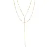 PVD Coated Real Gold Plated Rhombus Stainless Steel Simple Style Waterproof Non Tarnish Necklace