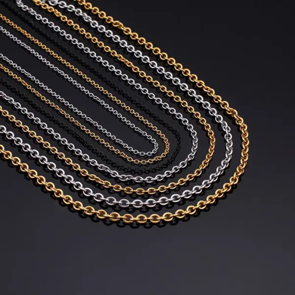 Wholesale PVD Coated 18K Gold Plated Geometric Titanium Steel Fashion Waterproof Non Tarnish Necklace