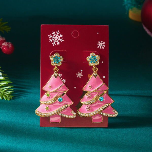 oly-54ff5cf4acd92fa5c684ecb9ca03535a Wholesale Sweet-style rhinestone Christmas tree earrings