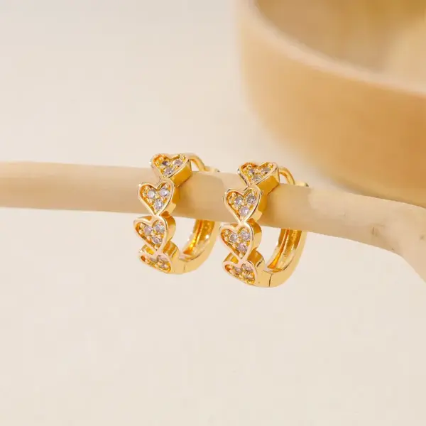 Wholesale 1 Piece IG Style Simple Style Geometric Inlay Copper Zircon Earrings