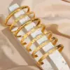 PVD Coated Real Gold Plated 18K Gold Star Stainless Steel Fashion Waterproof Non Tarnish 304 Stainless Steel Bangle