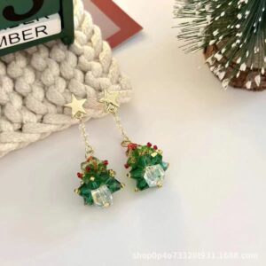 M8279 crystal christmas tree earrings