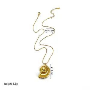 Single Bead Necklace Conch