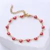 Classic Style Devil'S Eye Heart Shape 304 Stainless Steel 18K Gold Plated No Inlaid Stainless Steel Bracelets In Bulk