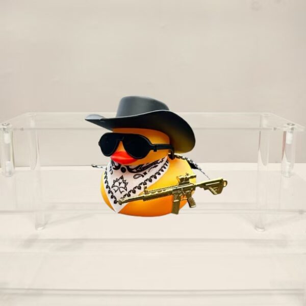Wholesale Cowboy Hat Duck Car Center Console Ornament Black Duck Scarf Decoration Hand-Made Lemon Milk Tea Gift