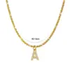 304 Stainless Steel Letter PVD Coated Zircon 18K Real Gold Plated Simple Style Inlay Pendant Necklace