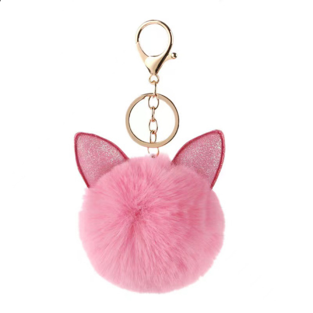 Wholesale Plush New Rabbit Ears Ethnic Ball Car Keychain Pendant Men's and Women's Bag Hanging Ornaments Spring Gift St