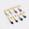 Wholesale PVD Coated Real Gold Plated 18K Gold Solid Color 304 Stainless Steel Natural Stone Waterproof Non Tarnish Drop Earrings