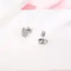Wholesale 1 Piece Simple Style Heart Shape Plating 304 Stainless Steel Ear Studs