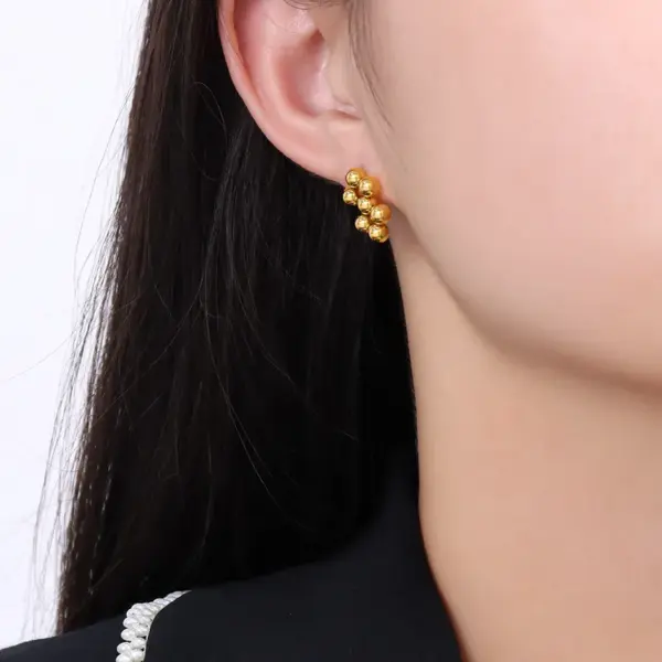 Wholesale PVD Coated Real Gold Plated 18K Gold Printing 304 Stainless Steel Simple Style Waterproof Non Tarnish