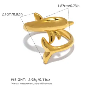 Gold / One Size / 1 Piece Dolphin Ring
