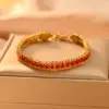 Wholesale Simple Style Classic Style Color Block 304 Stainless Steel 18K Gold Plated Zircon Bracelets In Bulk