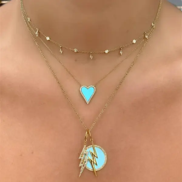Wholesale Simple Style Heart Brass Necklace In Bulk
