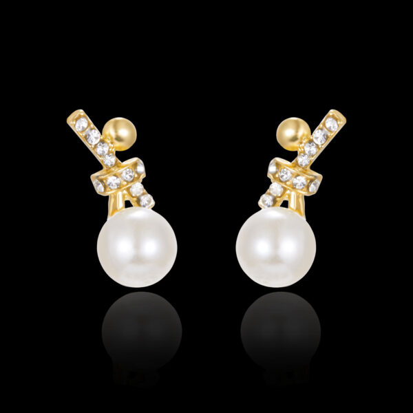 Wholesale European and American Trendyy Pearl Earrings, Fashionable Hemp-Shaped Champagne Imitation Pearl Earrings, Women's Elegant Jewelry