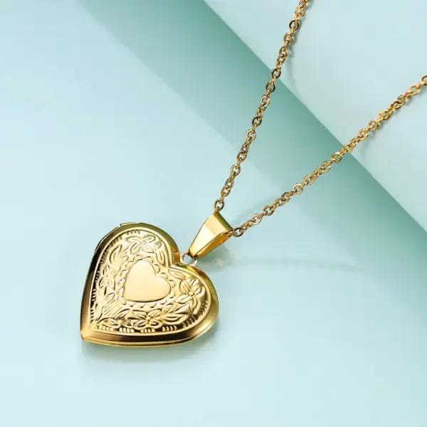 Wholesale Simple Style Heart Shape Titanium Steel Plating Metal Necklace