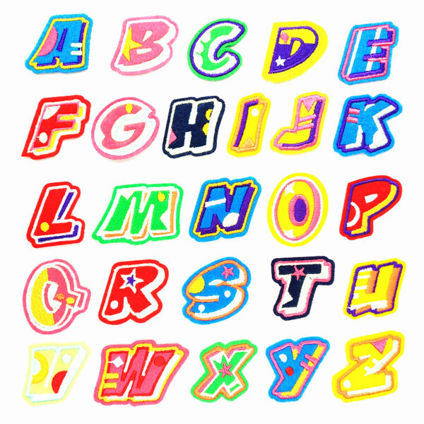 Wholesale Cool cloth stickers A- Z letters embroidery stickers clothing clothes stickers ironing decoration accessories embroidery stamp diy patch stickers
