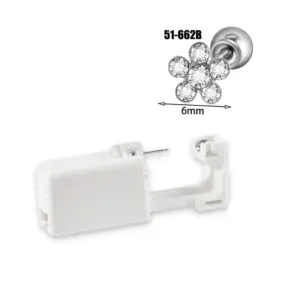 Steel Color 6mm White Diamond Flowers