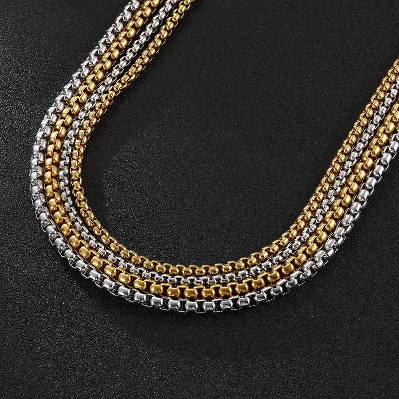 Wholesale PVD Coated 18K Gold Plated Solid Color Titanium Steel Simple Style Waterproof Non Tarnish 304 Stainless Steel Necklace